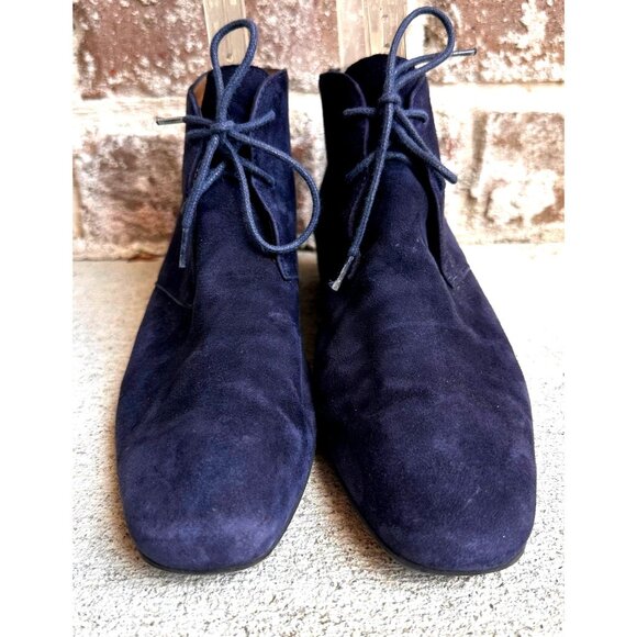 Aquatalia Blue Suede Chukka Boots Lace Up Ladies Sz 6 Italy Ankle Bootie… - Picture 2 of 12